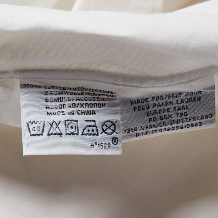 Pre Owned Polo Ralph Lauren White Cotton Button Down Shirt M