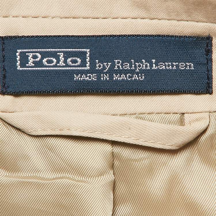 Pre Owned Polo Ralph Lauren Beige Cotton Single Breasted Blazer M