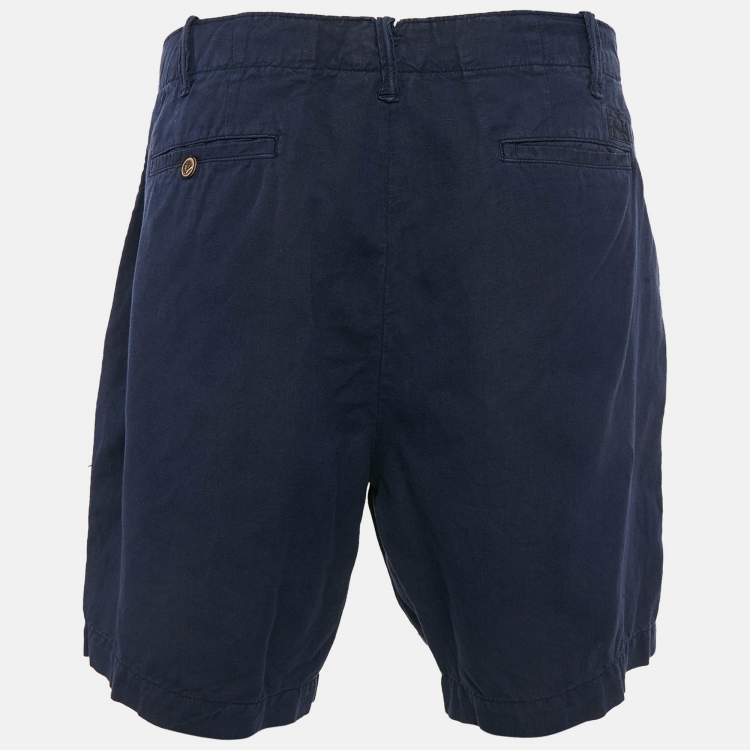 Pre Owned Polo Ralph Lauren Navy Blue Linen and Cotton Shorts XXXL