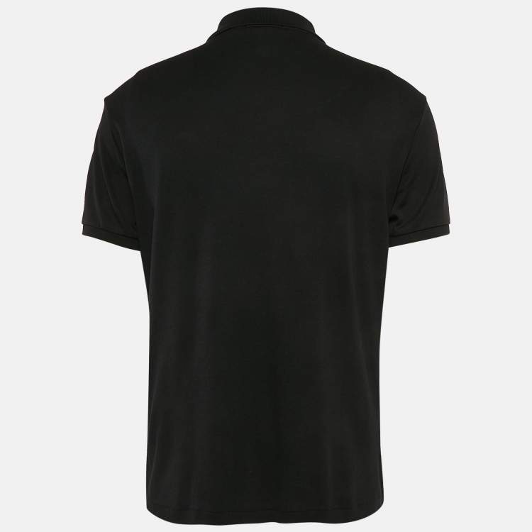 Pre Owned Polo Ralph Lauren Black Jersey Cotton Custom Fit Polo T-Shirt M