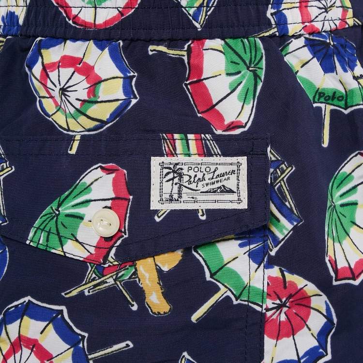 Pre Owned Polo Ralph Lauren Navy Blue Printed Swim Briefs L