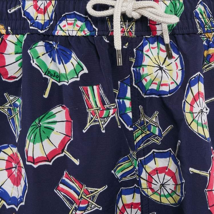 Pre Owned Polo Ralph Lauren Navy Blue Printed Swim Briefs L