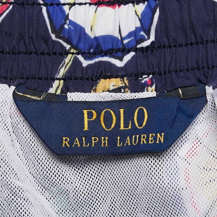 Pre Owned Polo Ralph Lauren Navy Blue Printed Swim Briefs L