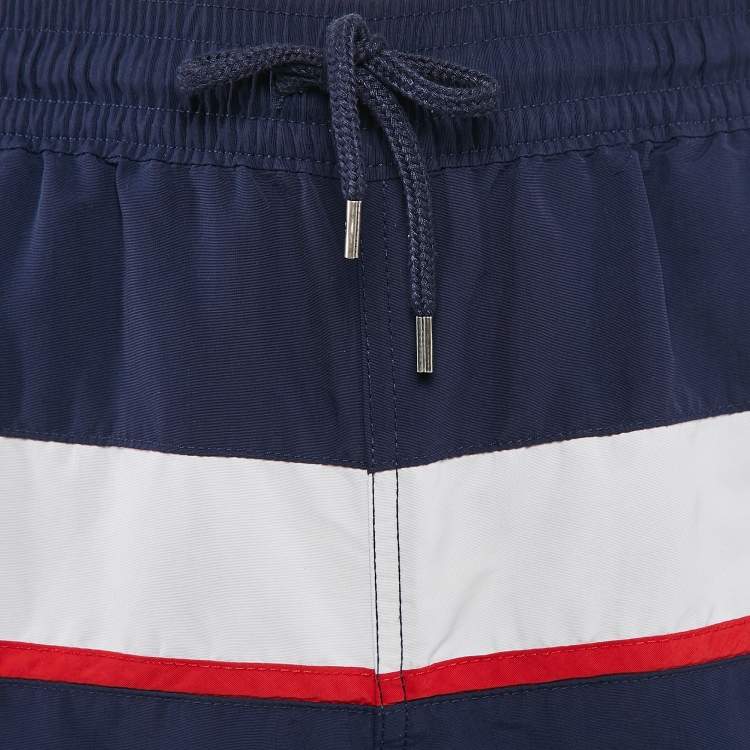Pre Owned Polo Ralph Lauren Navy Blue Printed Nylon Swim Shorts S