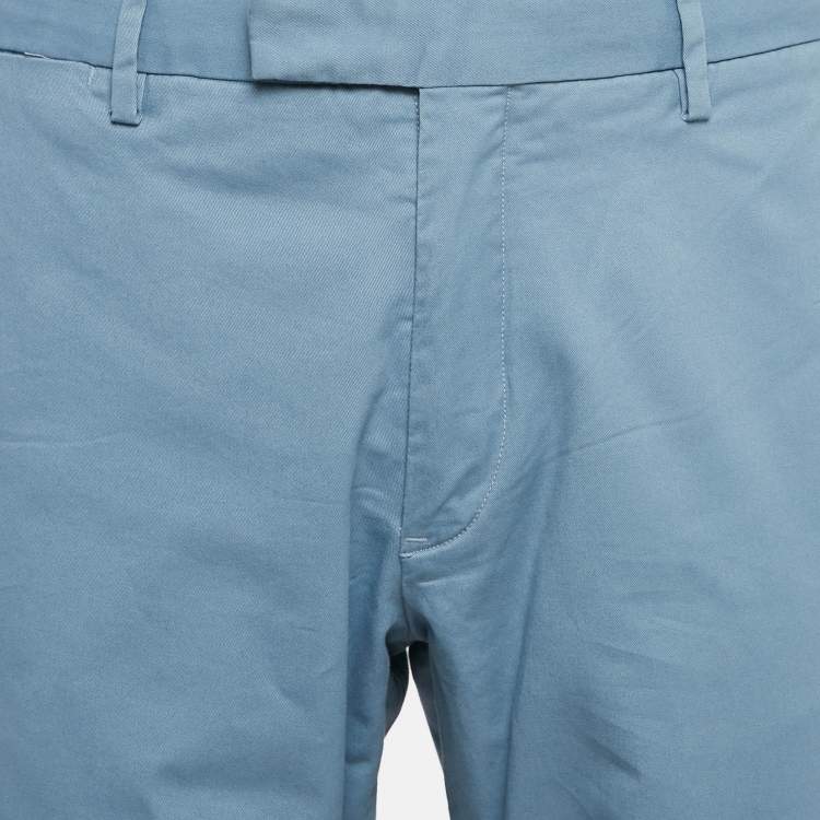 Pre Owned Polo Ralph Lauren Blue Gabardine Cotton Slim Stretch Pants XL