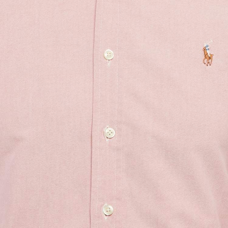 Pre Owned Polo Ralph Lauren Pink Cotton Slim Fit Shirt S