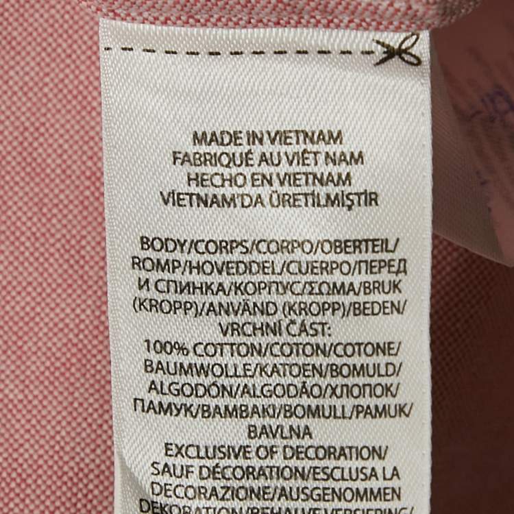 Pre Owned Polo Ralph Lauren Pink Cotton Slim Fit Shirt S