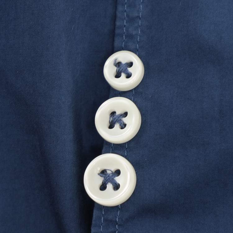 Pre Owned Polo Ralph Lauren Blue Cotton Button Front Shirt XL