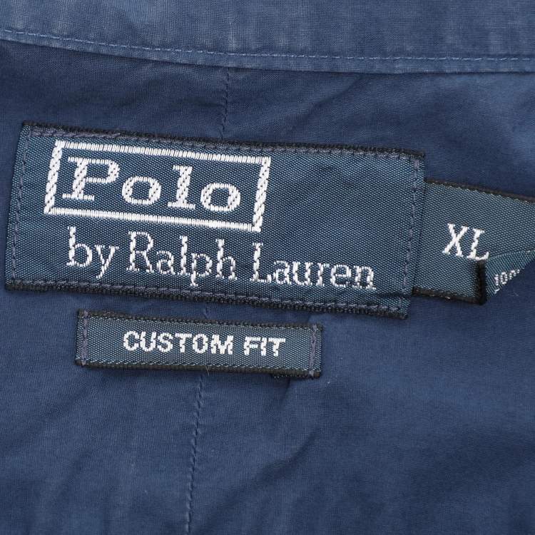 Pre Owned Polo Ralph Lauren Blue Cotton Button Front Shirt XL