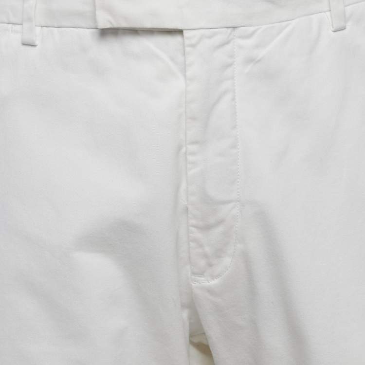 Pre Owned Polo Ralph Lauren White Gabardine Stretch Slim Fit Trousers XL