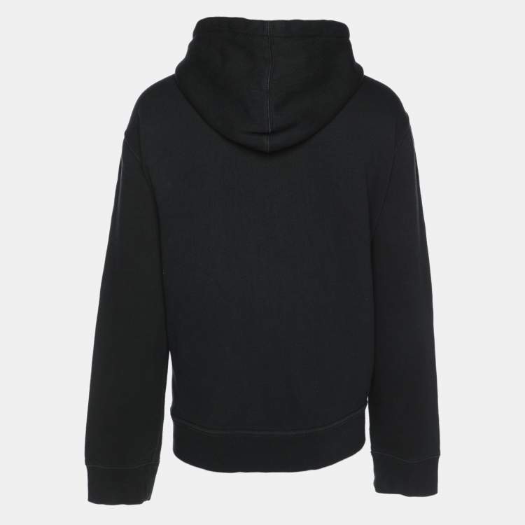 Pre Owned Polo Ralph Lauren Dark Grey Cotton Knit Zip Hoodie XXL