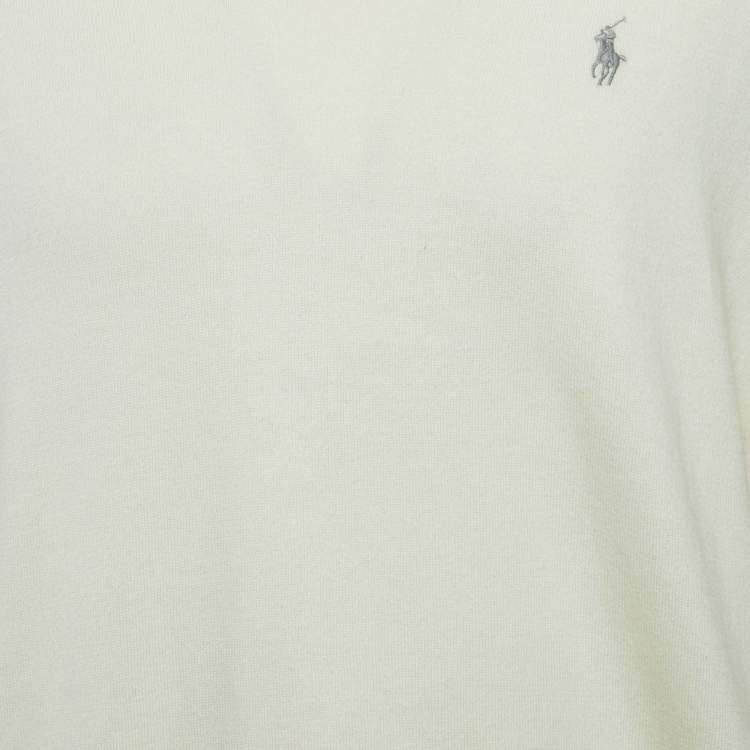 Pre Owned Polo Ralph Lauren Yellow Cotton V-Neck Sweater XL