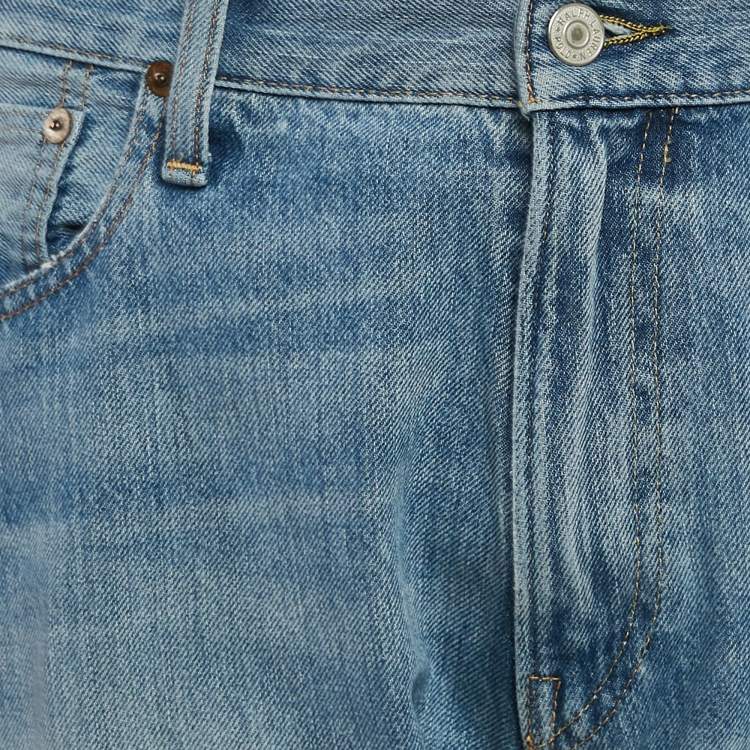 Pre Owned Polo Ralph Lauren Blue Faded Denim The Sullivan Slim Jeans XL Waist 36"
