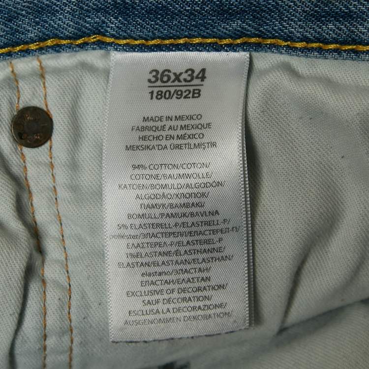 Pre Owned Polo Ralph Lauren Blue Faded Denim The Sullivan Slim Jeans XL Waist 36"
