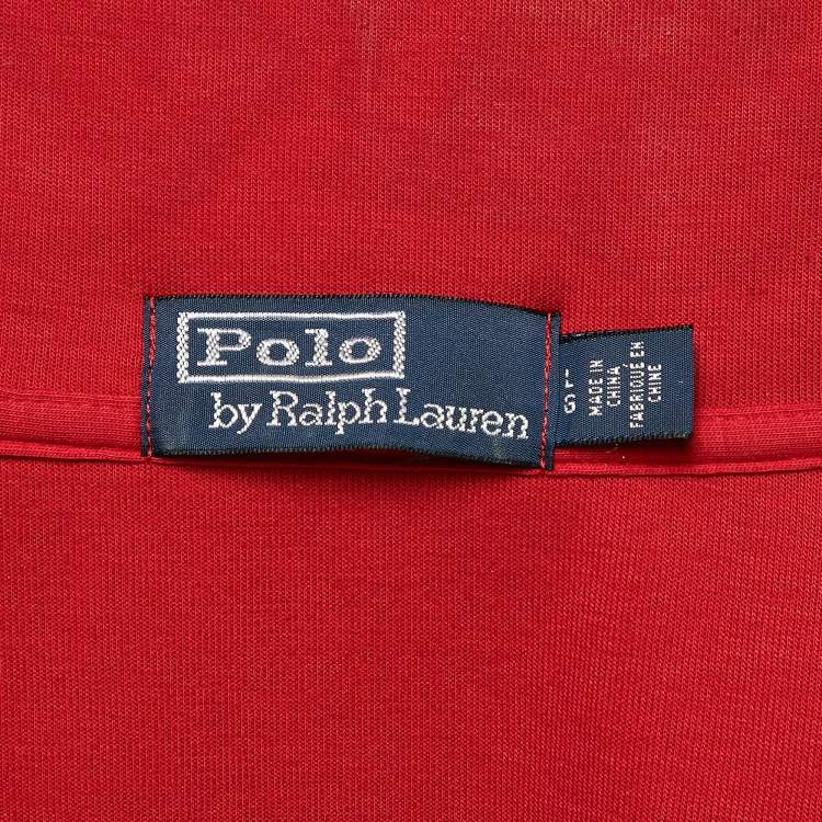 Pre Owned Polo Ralph Lauren Red Printed Cotton Blend Knit Sleeveless Hooded Jacket L