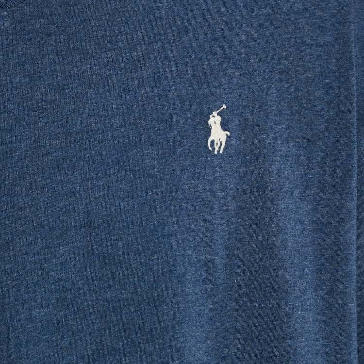 Pre Owned Polo Ralph Lauren Blue Jersey V-Neck Classic Fit T-Shirt XXL