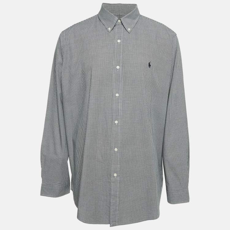 Pre Owned Polo Ralph Lauren Black/White Checks Cotton Classic Fit Shirt XXL
