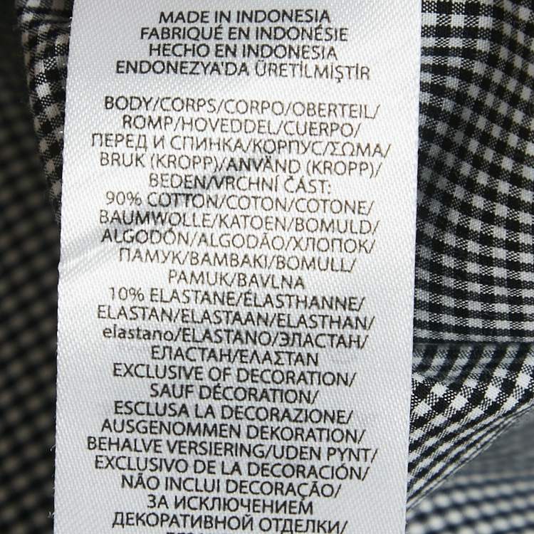 Pre Owned Polo Ralph Lauren Black/White Checks Cotton Classic Fit Shirt XXL