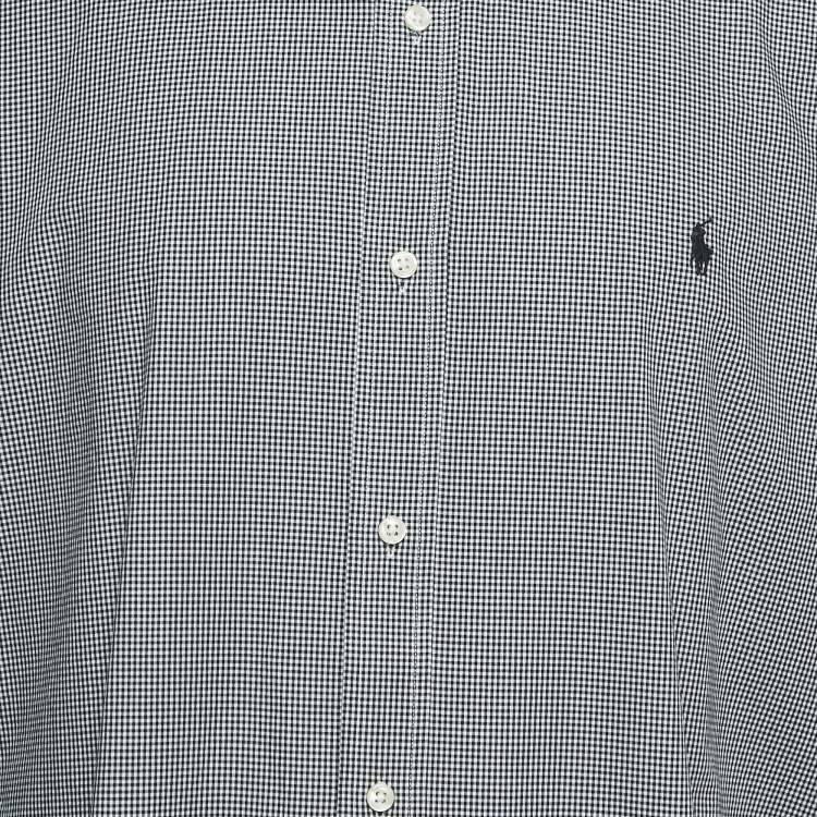 Pre Owned Polo Ralph Lauren Black/White Checks Cotton Classic Fit Shirt XXL