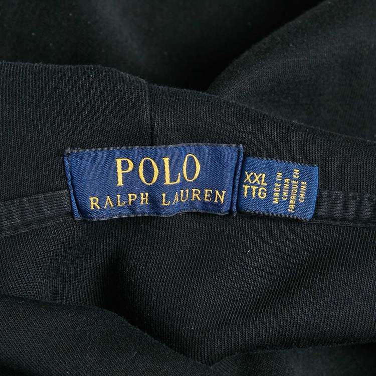 Pre Owned Polo Ralph Lauren Blue Knit Zip-Up Hoodie XXL
