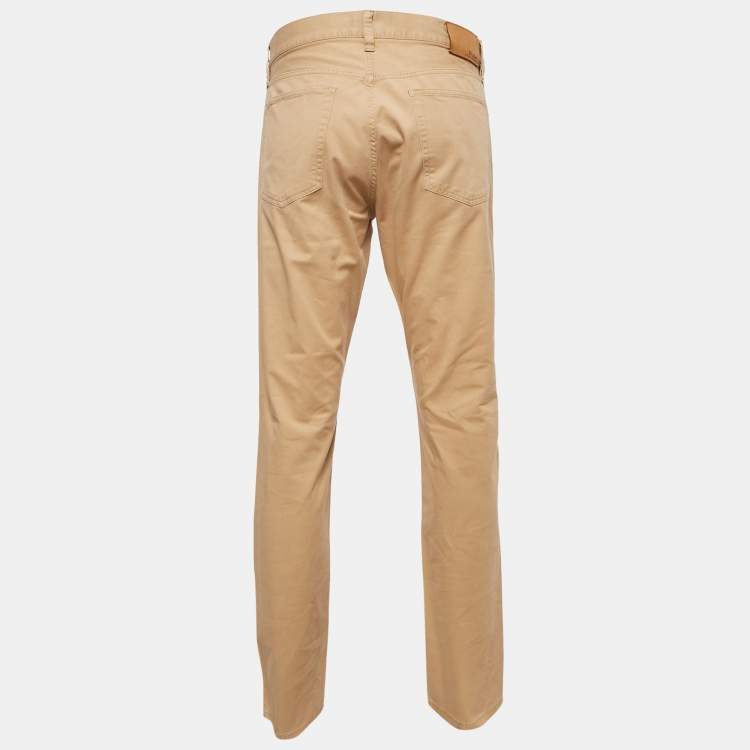 Pre Owned Polo Ralph Lauren Beige Cotton Regular Fit Trousers L