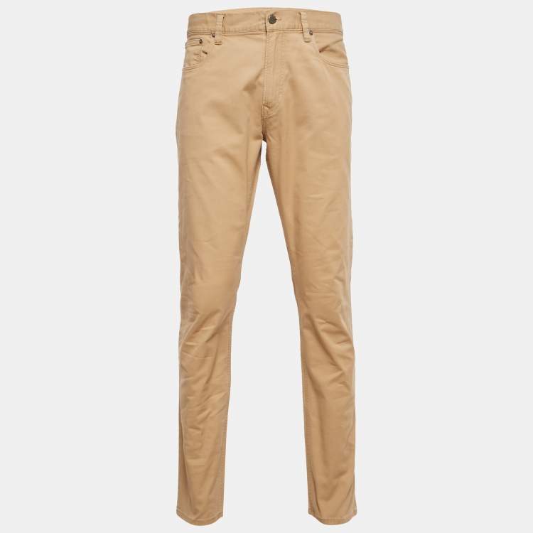 Pre Owned Polo Ralph Lauren Beige Cotton Regular Fit Trousers L