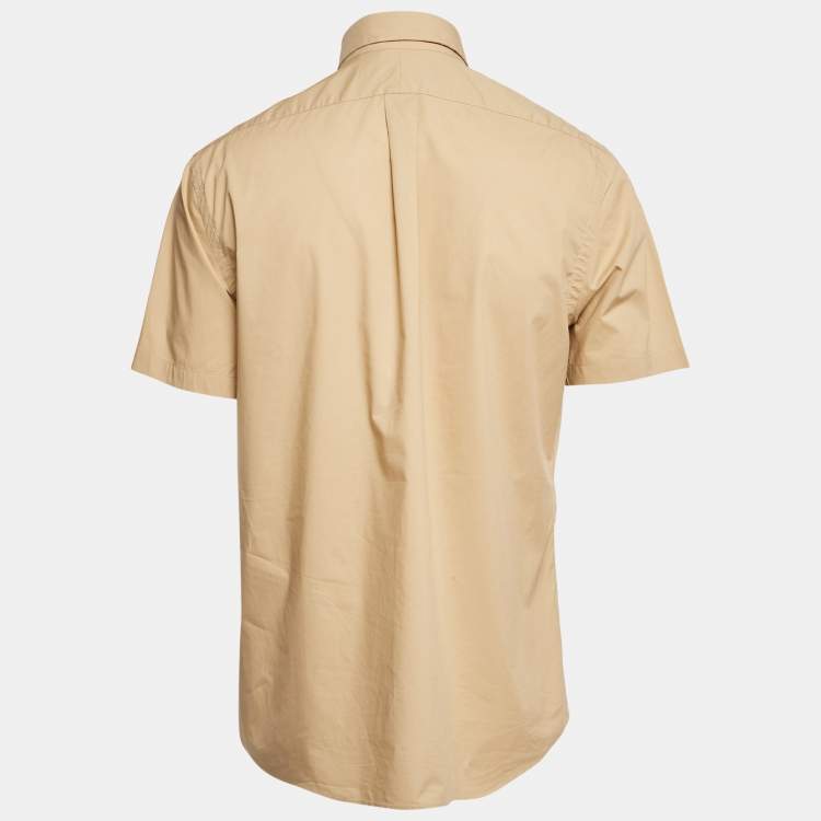 Pre Owned Polo Ralph Lauren Beige Cotton Short Sleeve Shirt L