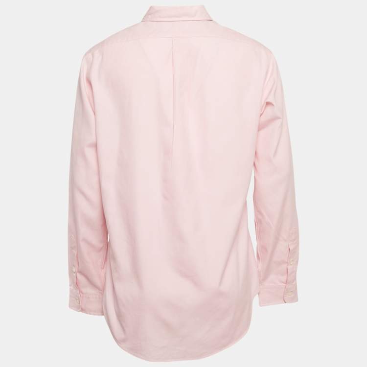 Pre Owned Ralph Lauren Pink Cotton Button Front Shirt L