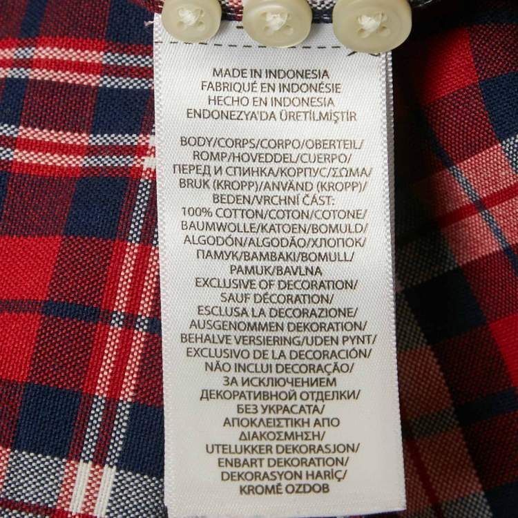 Pre Owned Polo Ralph Lauren Red Flannel Cotton Classic Fit Button Down Shirt XXL