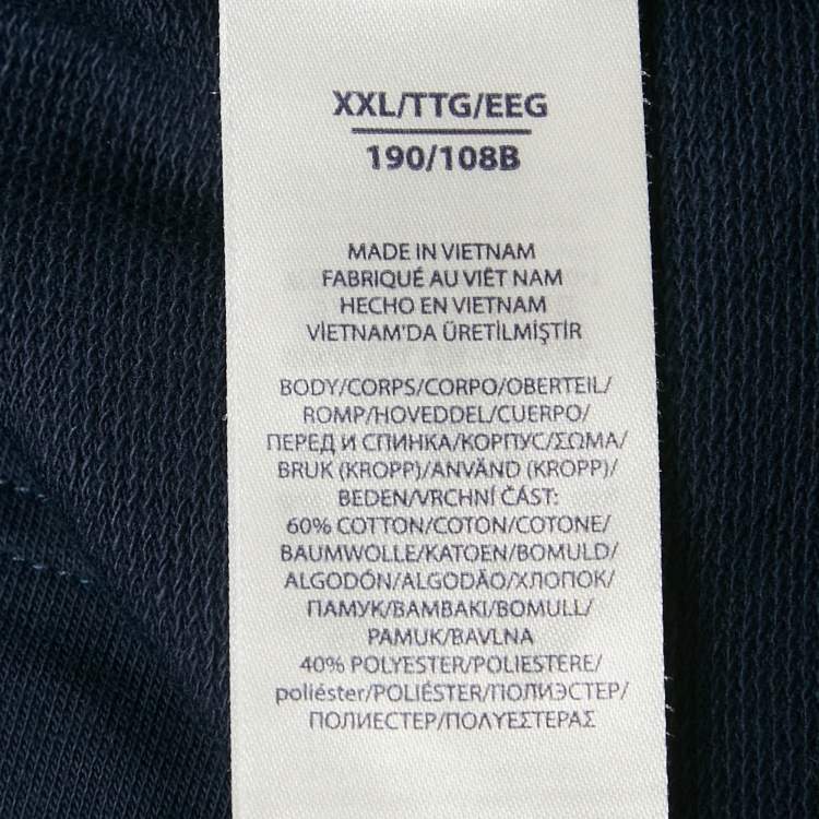 Pre Owned Polo Ralph Lauren Blue Logo Print Jersey Crewneck T-Shirt XXL