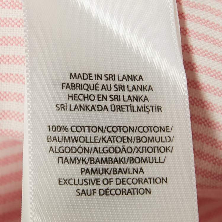 Pre Owned Ralph Lauren Pink Striped Cotton Button Down Custom Fit Shirt M