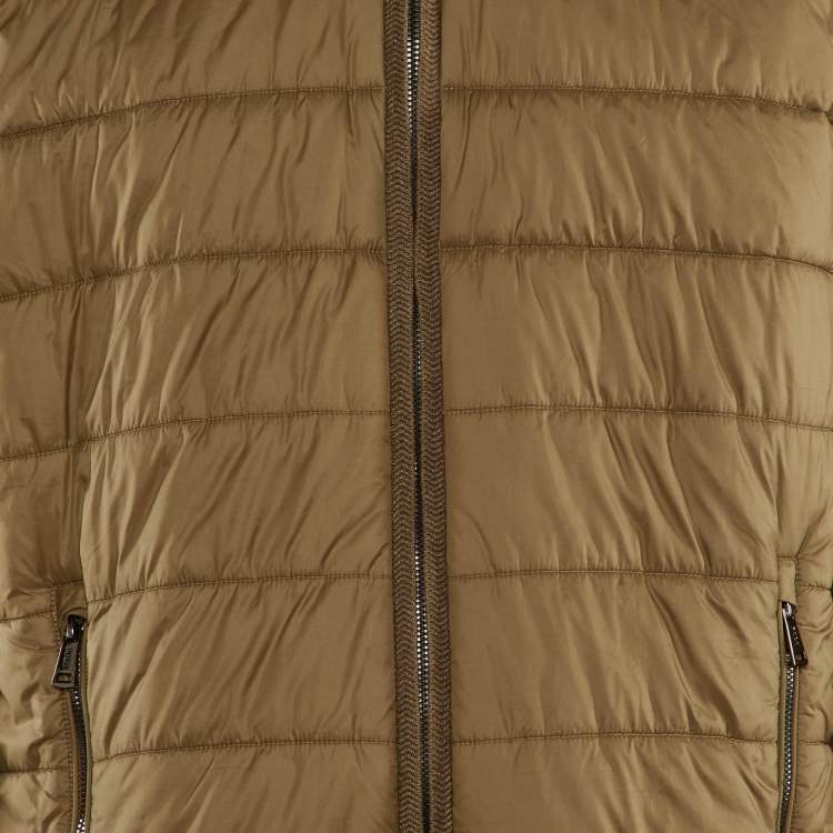 Pre Owned Polo Ralph Lauren Brown Nylon & Knit Zip Up Jacket XXL