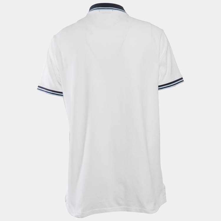 مملوكة مسبقًا Polo Ralph Lauren White Teddy Embroidered Pique Polo T-Shirt XL