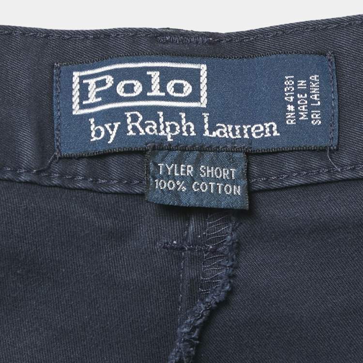 Pre Owned Polo Ralph Lauren Navy Blue Cotton Chino Shorts L
