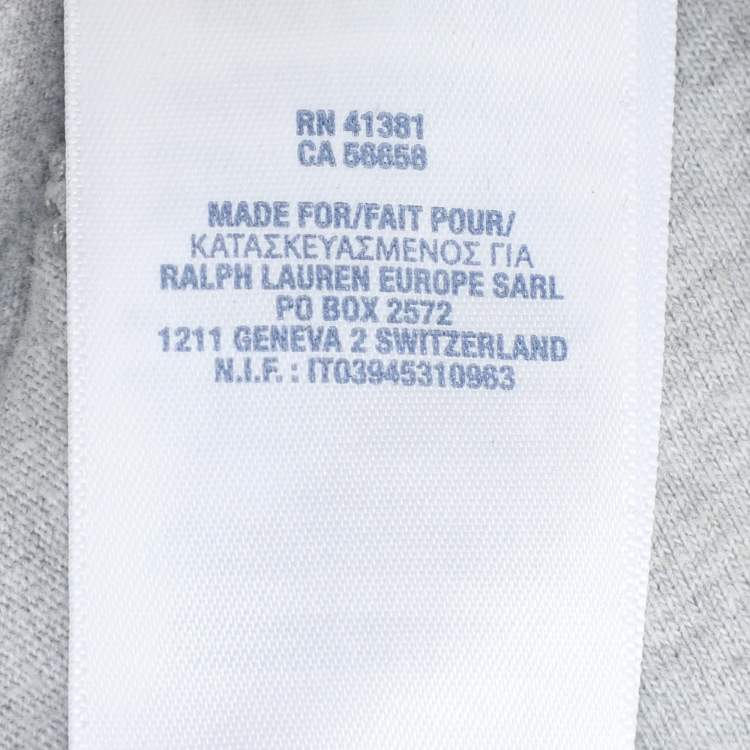 Pre Owned Polo Ralph Lauren Grey Jersey T-Shirt L