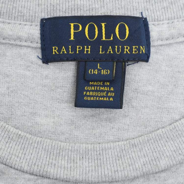 Pre Owned Polo Ralph Lauren Grey Jersey T-Shirt L