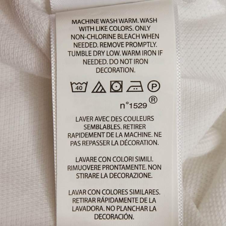 Pre Owned Polo Ralph Lauren White Teddy Embroidered Cotton Pique Polo T-Shirt S