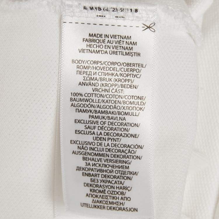Pre Owned Polo Ralph Lauren White Teddy Embroidered Cotton Pique Polo T-Shirt S