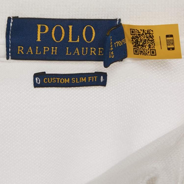 Pre Owned Polo Ralph Lauren White Teddy Embroidered Cotton Pique Polo T-Shirt S