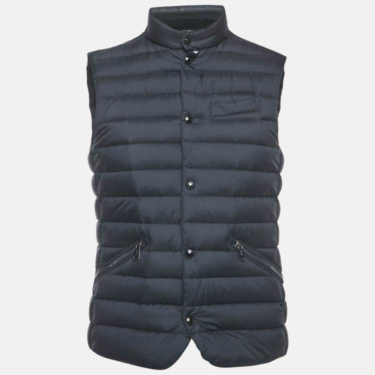 Pre Owned Polo Ralph Lauren Black Nylon Down Puffer Gilet S