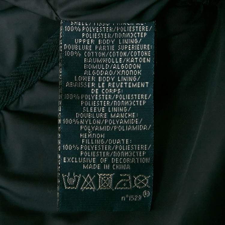 Pre Owned Polo Ralph Lauren Navy Blue Corduroy Trim Nylon Quilted Jacket S