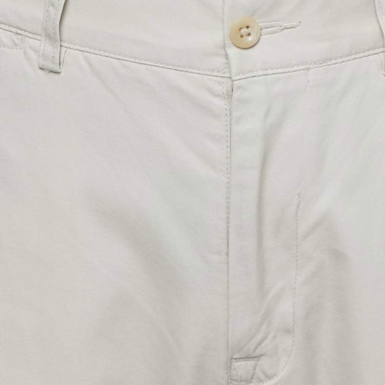 Pre Owned Polo Ralph Lauren Cream Cotton Formal Trousers L