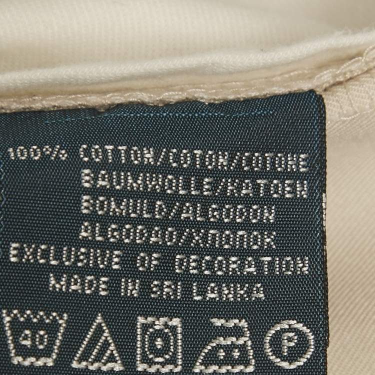 Pre Owned Polo Ralph Lauren Cream Cotton Formal Trousers L