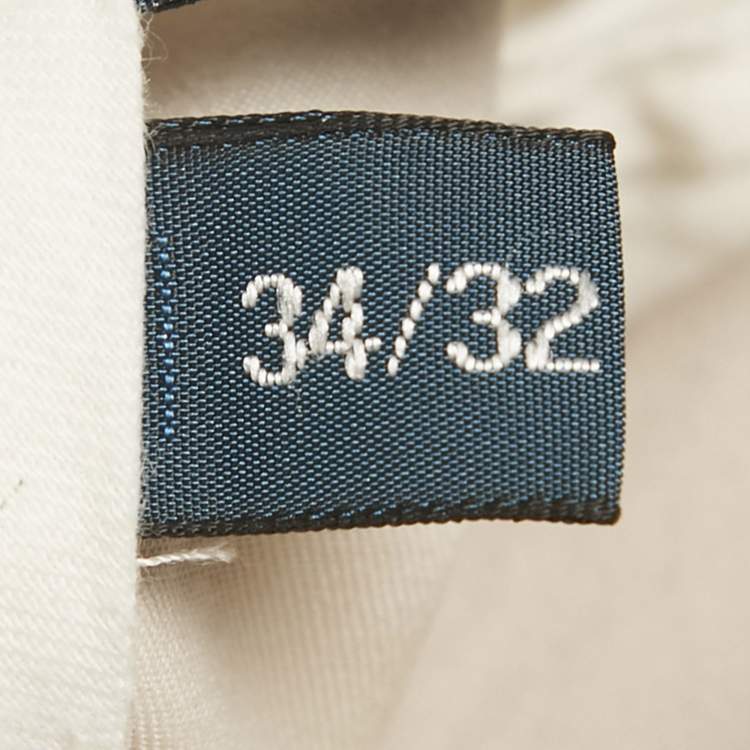 Pre Owned Polo Ralph Lauren Cream Cotton Formal Trousers L