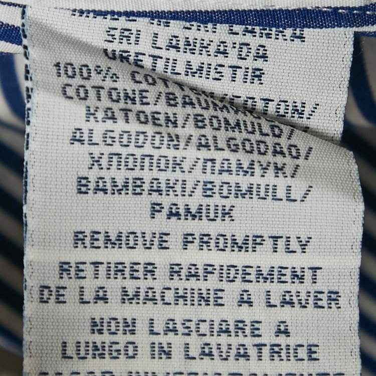 Pre Owned Polo Ralph Lauren Blue Striped Cotton Shirt M