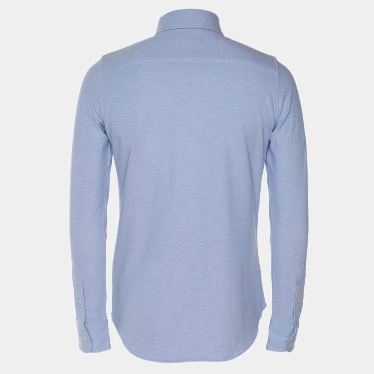 Pre Owned Polo Ralph Lauren Blue Cotton Button Front Shirt M