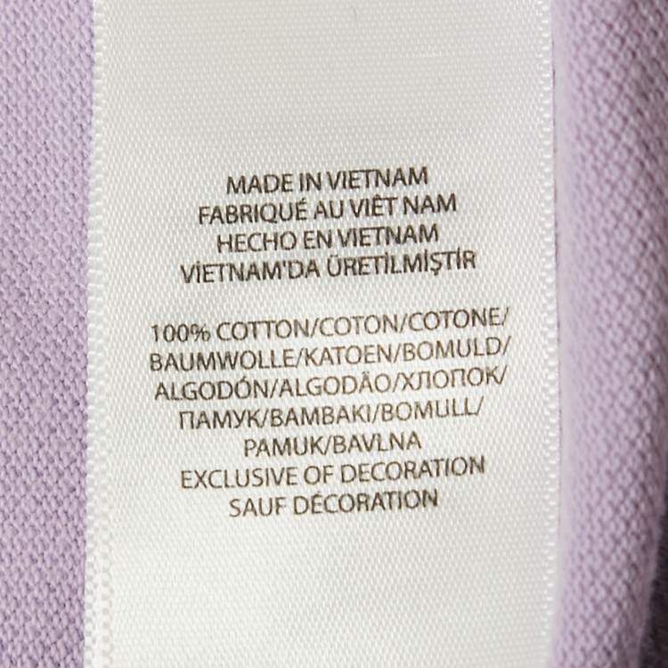 Pre Owned Polo Ralph Lauren Lavender Cotton Pique Polo T-Shirt L