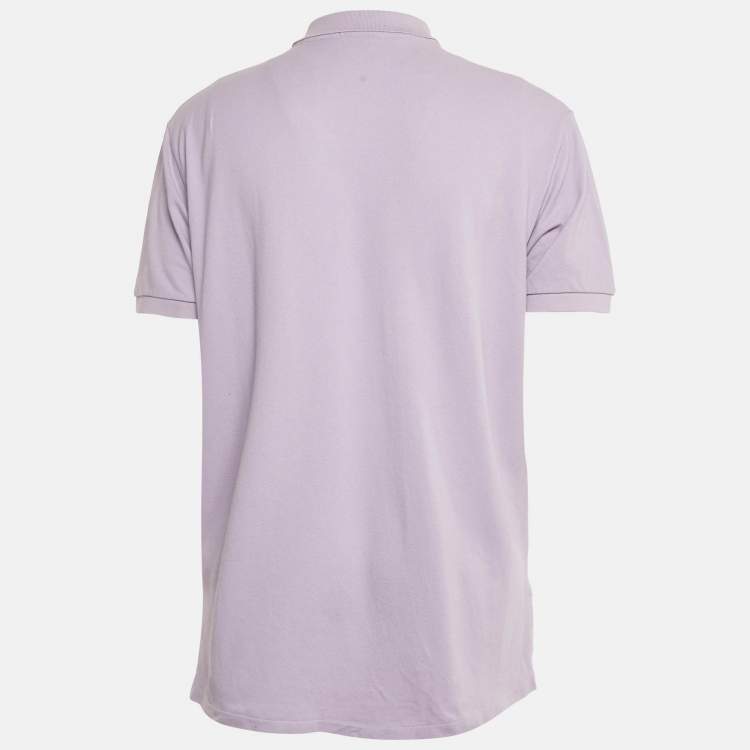 Pre Owned Polo Ralph Lauren Lavender Cotton Pique Polo T-Shirt L