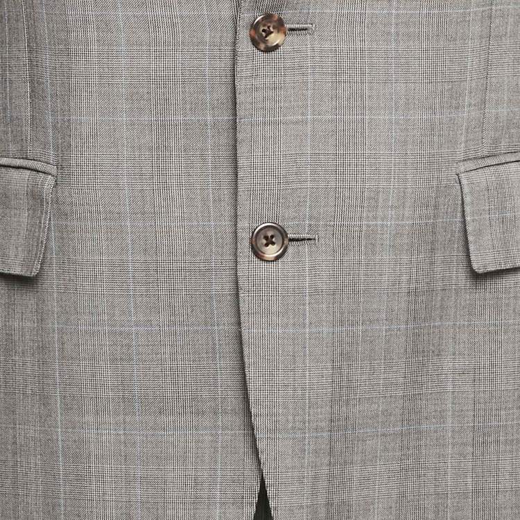 Pre Owned Polo Ralph Lauren Grey Wool Tailored Pants Suit L 