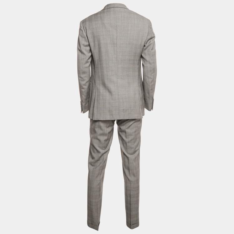 Pre Owned Polo Ralph Lauren Grey Wool Tailored Pants Suit L 